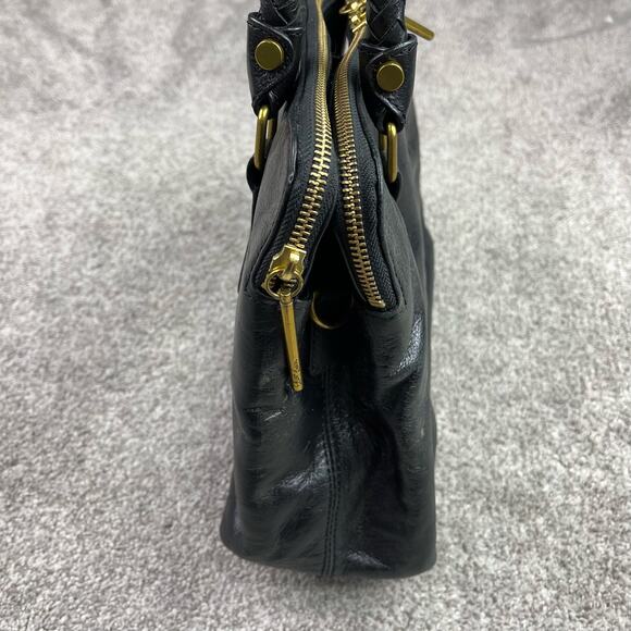 Elliott Lucca Genuine Leather Black Satchel - Picture 10 of 16